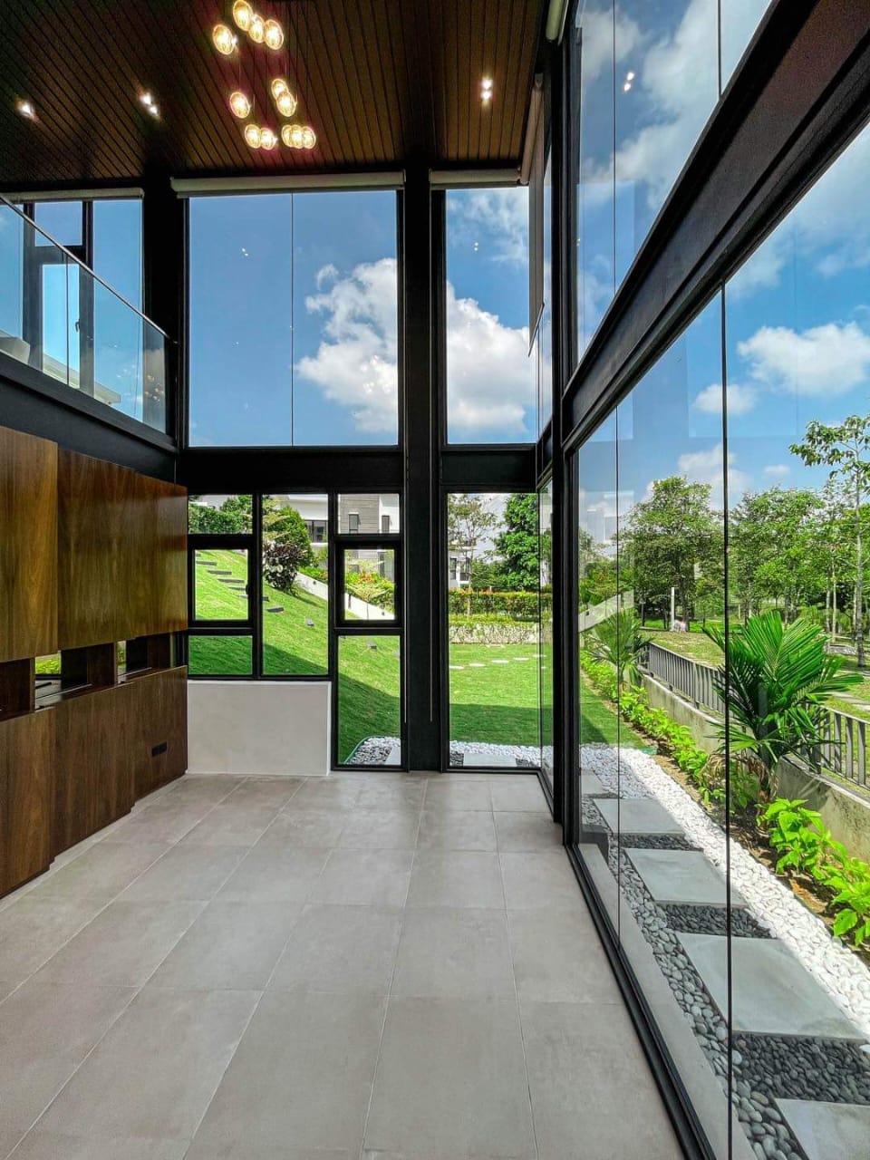 High Ceiling Roof with Glass Walls