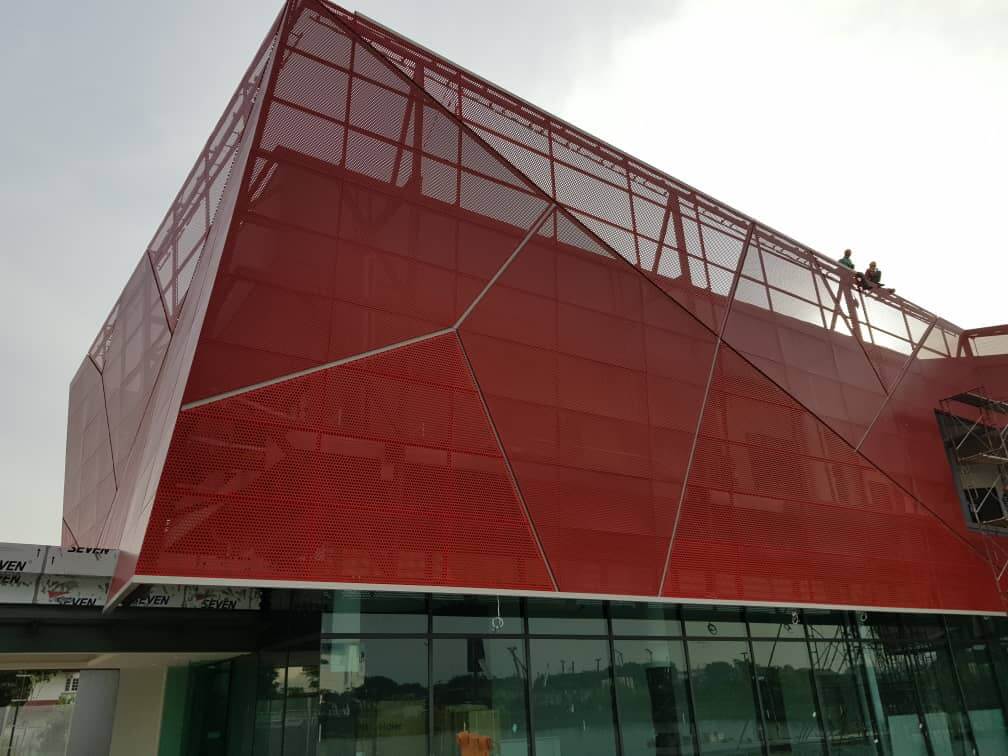 Red Building Facade