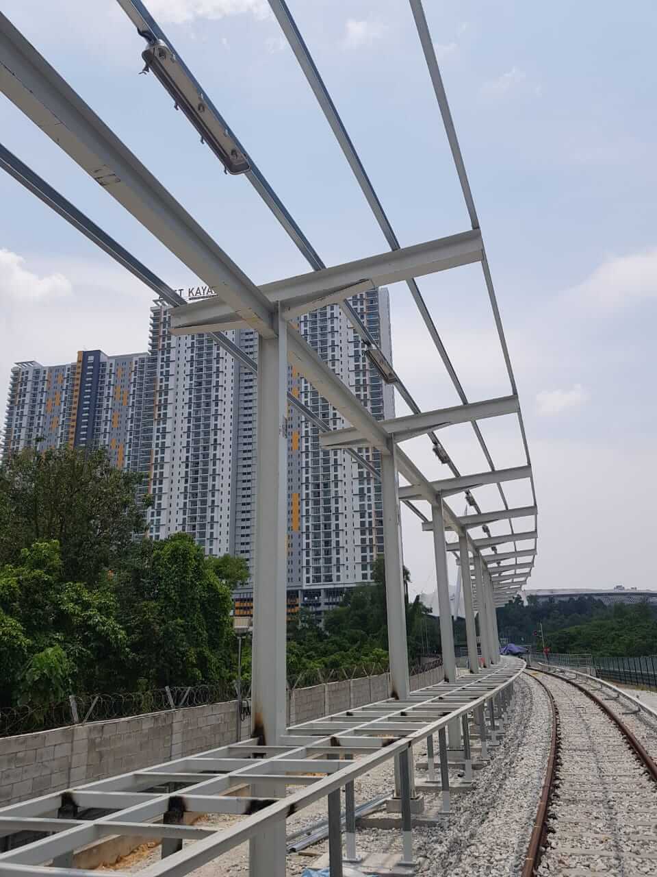 Steel Structure Beside Raiway Track